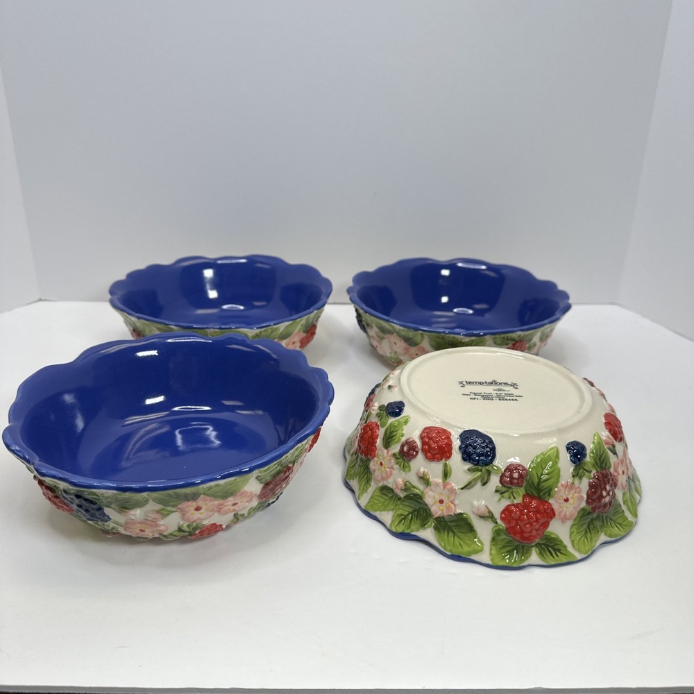 Temp-tations by Tara Figural Fruit 6.5" Bowls Set of 4 NEW  KFI-XNG-855455